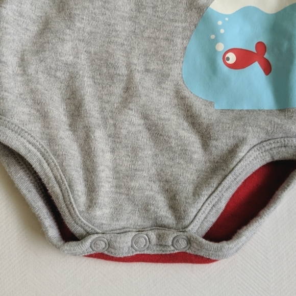 hema newborn baby fish bodysuit diaper shirt - Picture 4 of 6